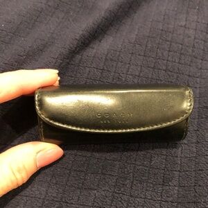 Vintage COACH Black Leather Lipstick Case With Mirror